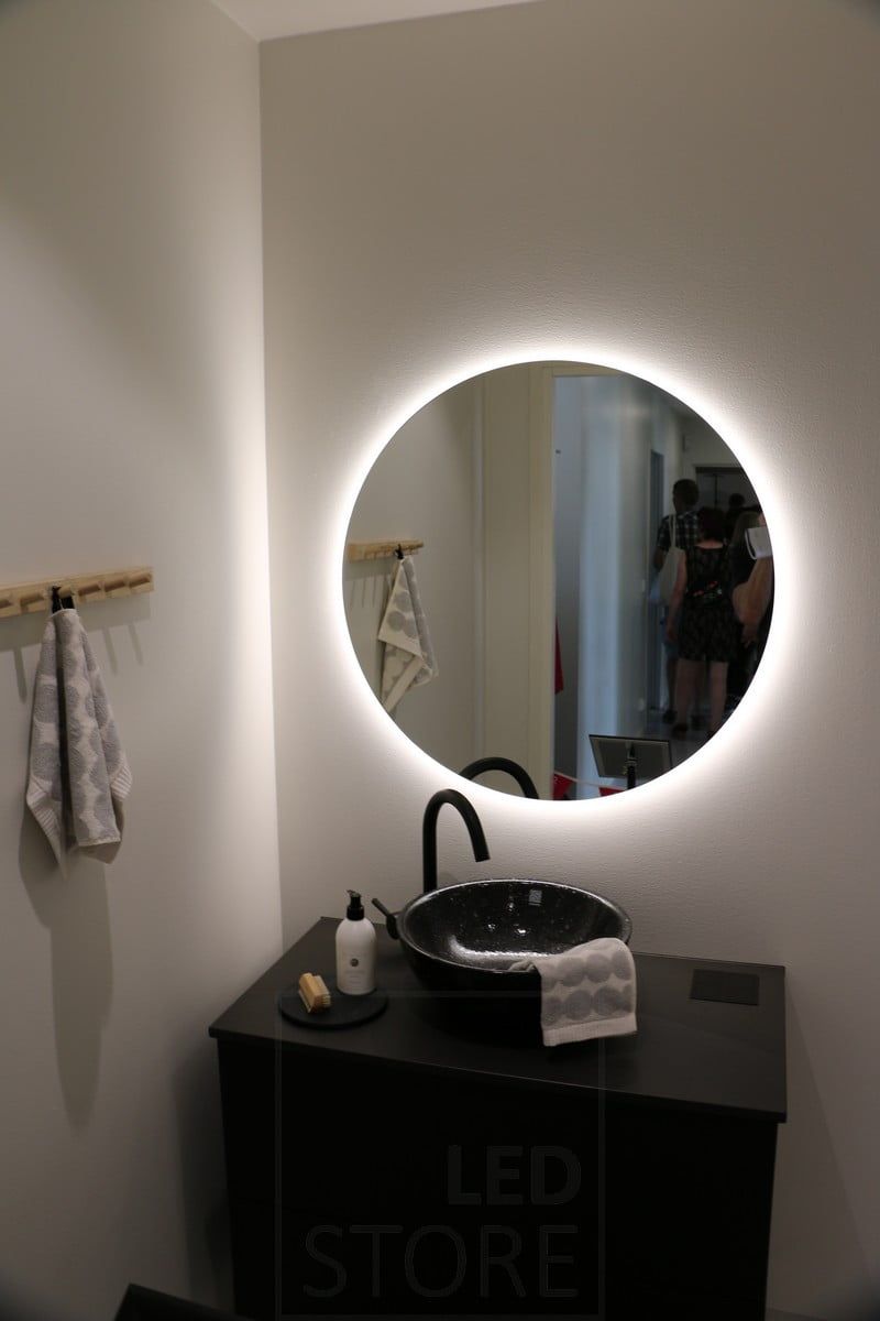Housing Fair 2019: Backlit round mirror. Ledstore.fi