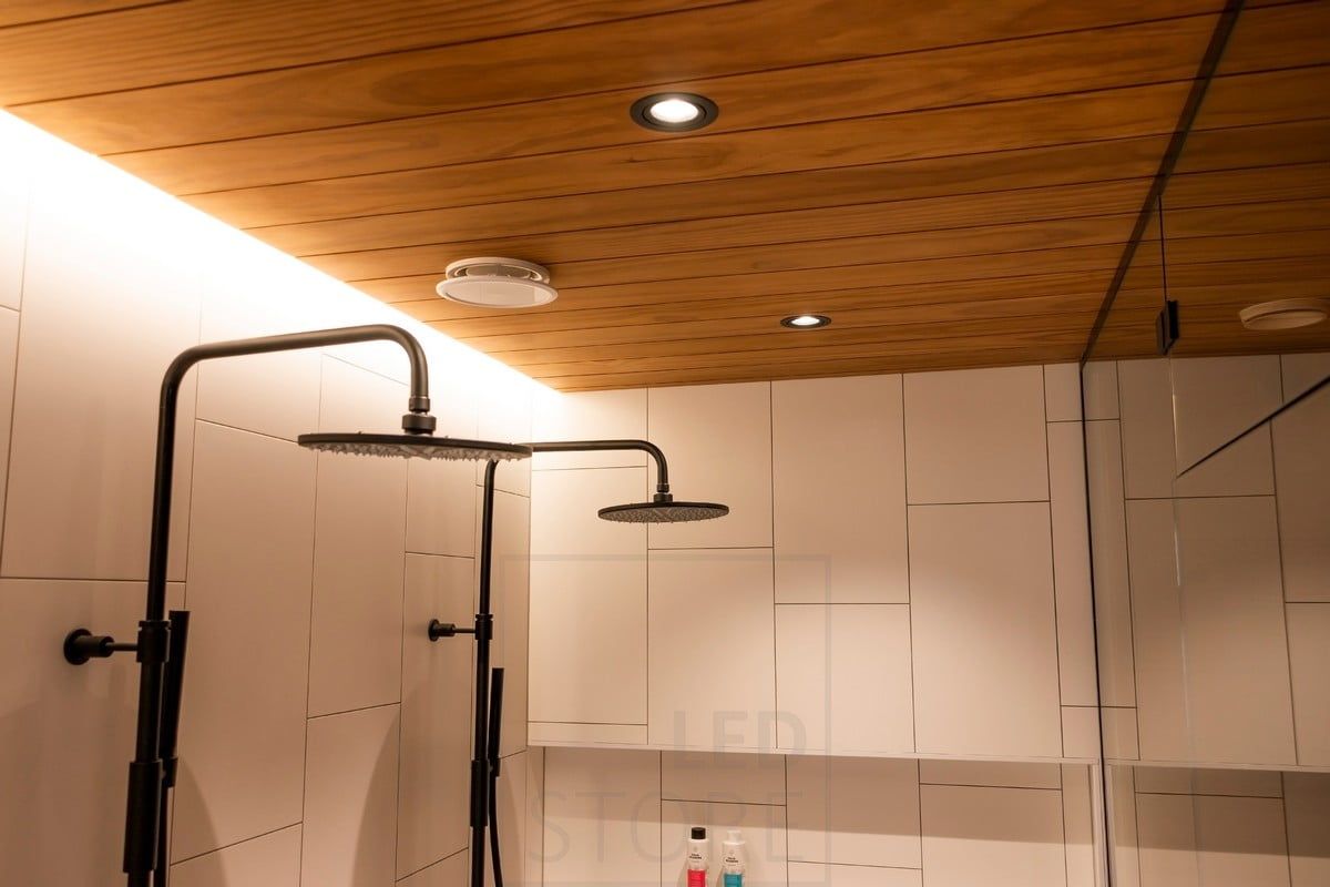 Housing Fair 2020: indirect light above the shower. Ledstore.fi