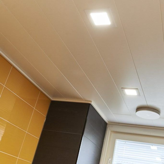 Toilet space illuminated by LED panel