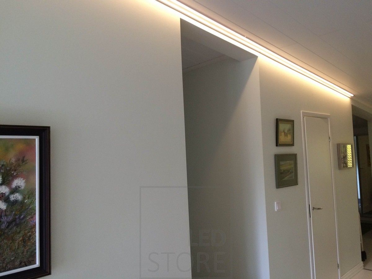 Indirect mood lighting in the corridor. Ledstore.fi