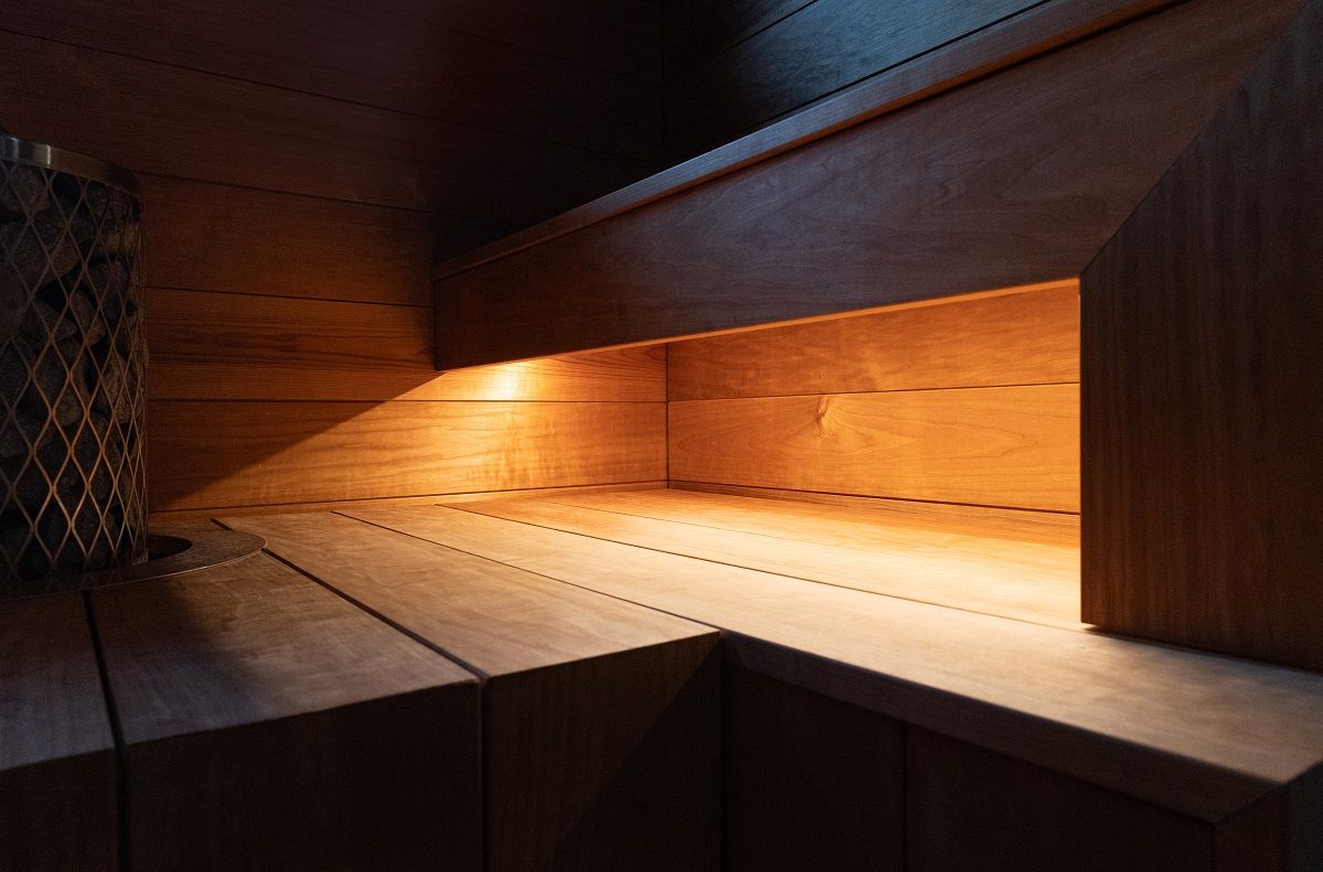 LED strip indirectly illuminates the seat underneath.