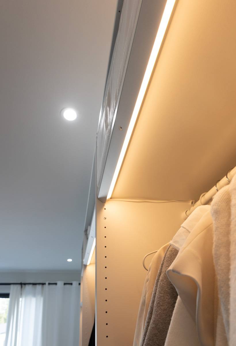 The light is directed towards the inside of the cabinet.