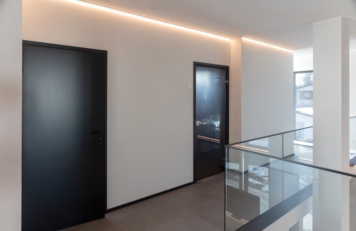 LED strip around the edge of the wall