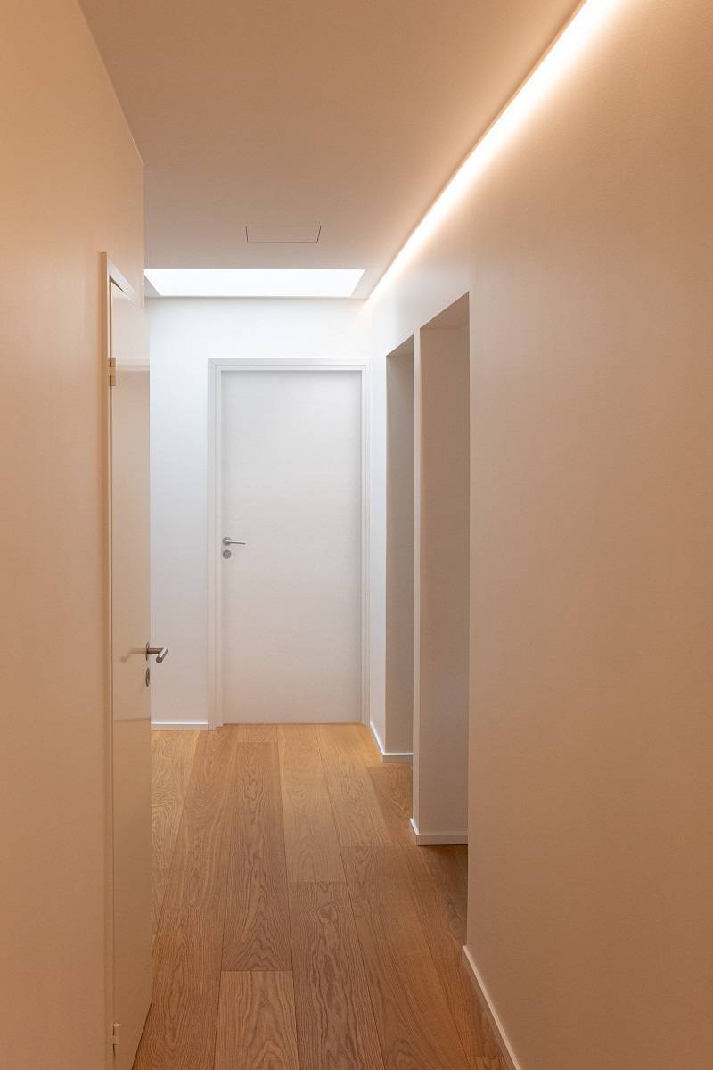 LED light strip in the hallway