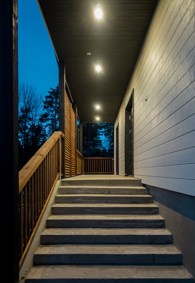 LED spotlights on terrace roof