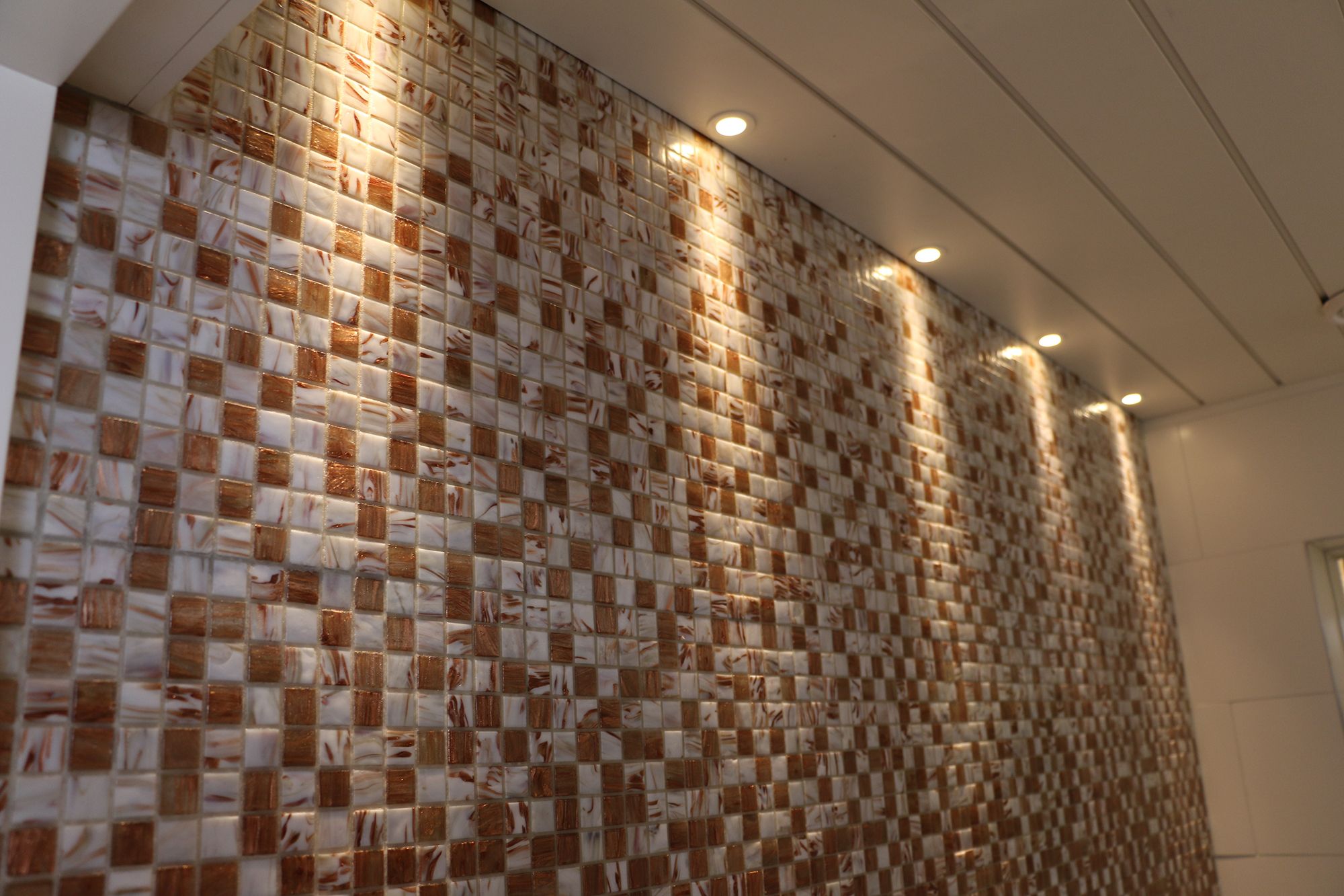 Mosaic tile accent with spots. Ledstore.fi