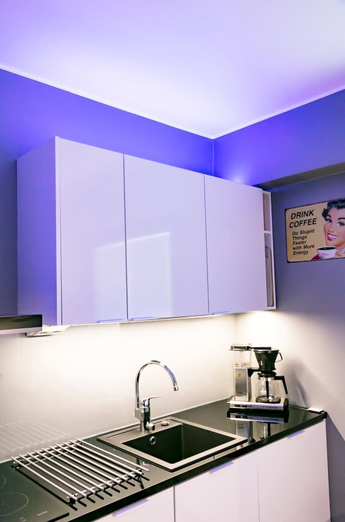 Green background on a white square with "LED STORE" in bold white capital letters in the middle.