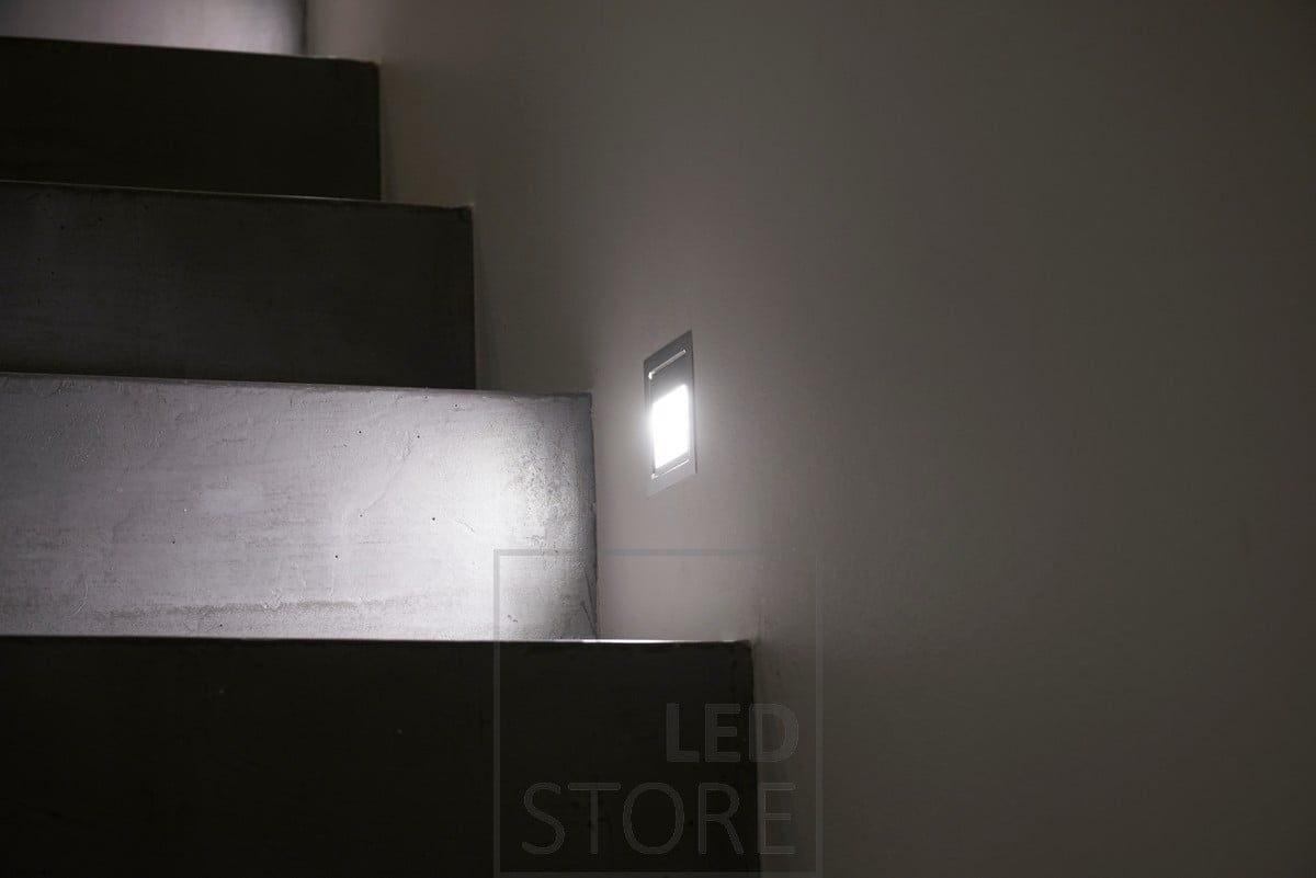 Led staircase light IN-WALL is suitable for use as a step light in staircases or as a corridor light in hallways. By connecting IN-WALL to the presence detector, you get a functional solution for night lighting without having to switch on other lights. Ledstore.fi