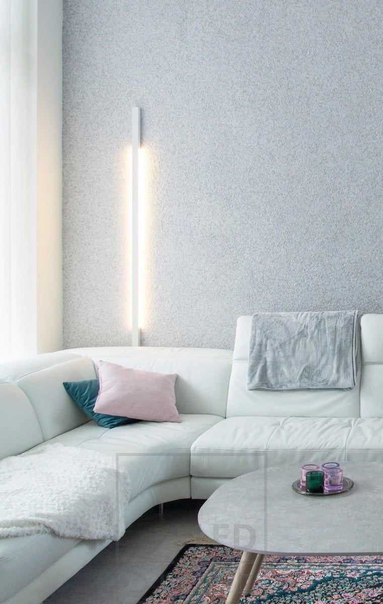 Wall LINE is a very simple and elegant luminaire. The luminaire is available in different sizes and colours. The light is indirect mood lighting through the wall. Ledstore.fi