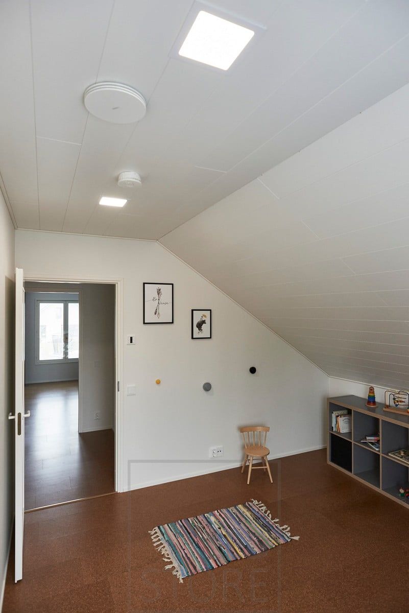 Bedroom ceiling with Led Panel Lights for even and efficient general lighting. Ledstore.fi