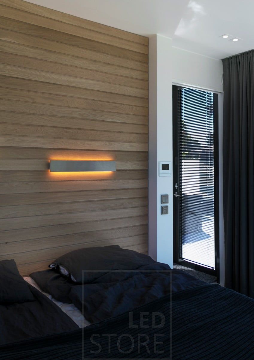 Bedroom mood and night light with STRAIGHT led wall lamp. Ledstore.fi