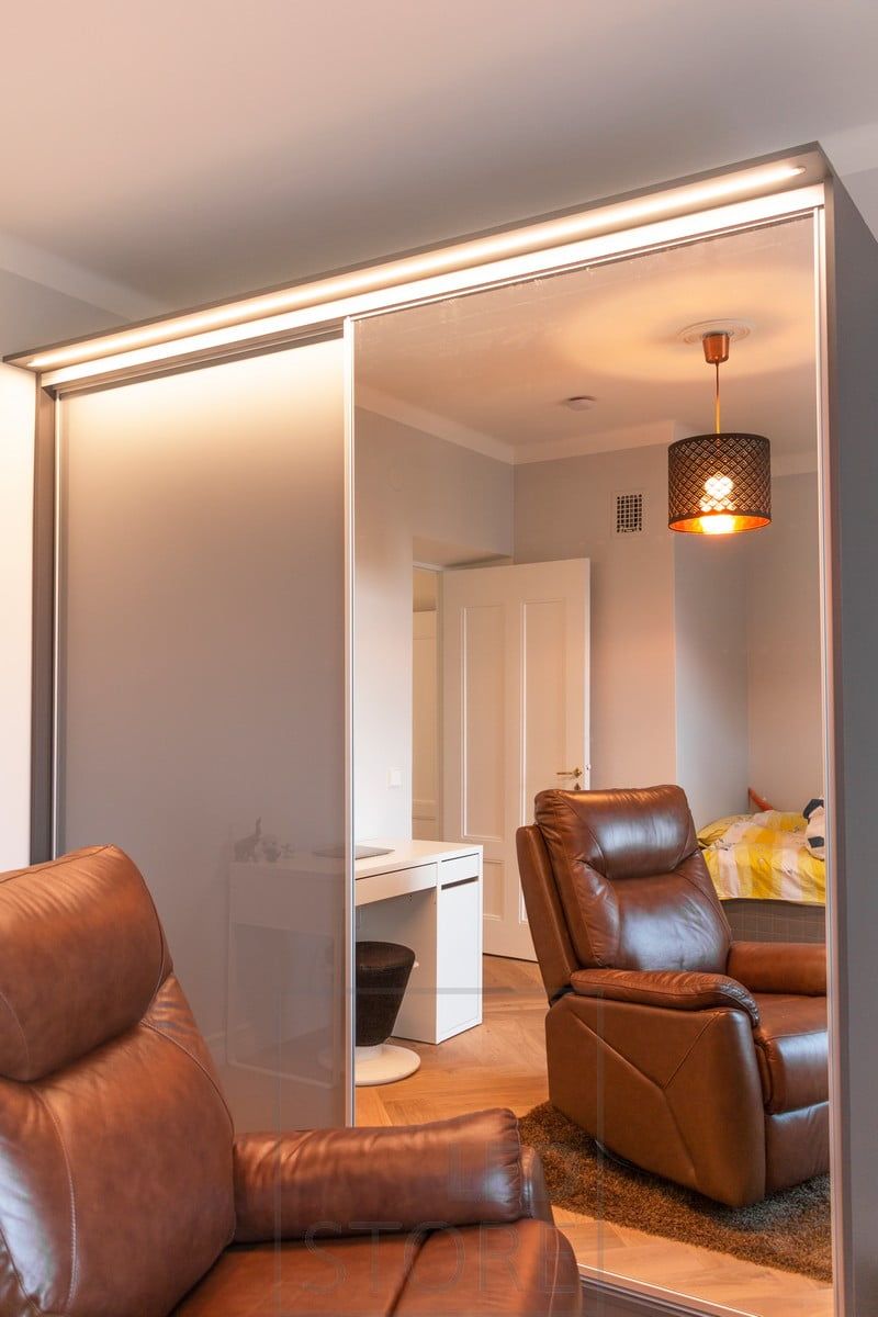 Led strip light in a box in a flush profile to illuminate the inside of the cabinet, the mirror and the surroundings. Ledstore.fi