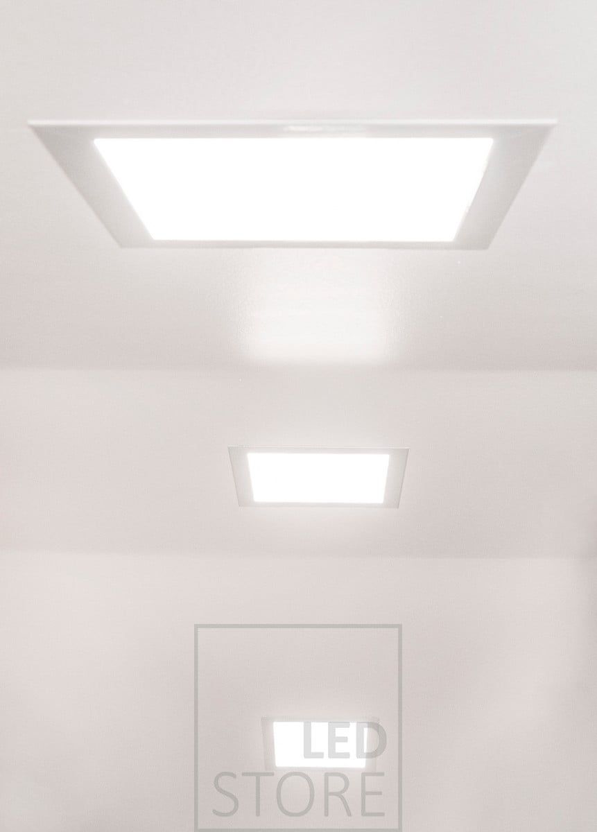 Panel lights on the garage roof. Ledstore.fi