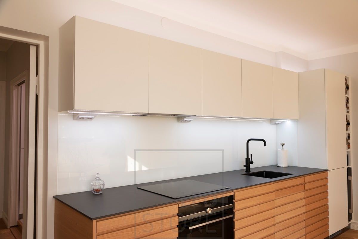 Kitchen lighting and mood lighting implemented with LED strip lighting. Ledstore.fi