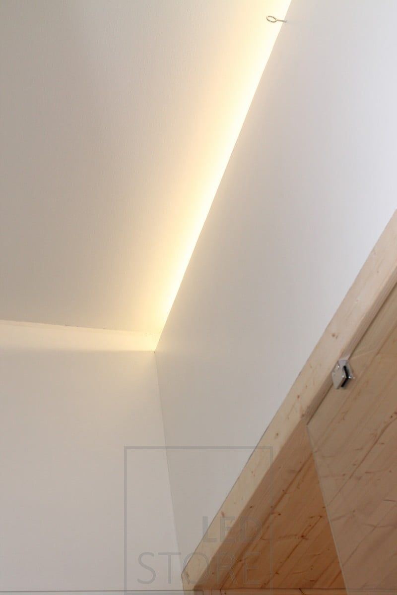 Soft indirect light directed at the ceiling. Ledstore.fi