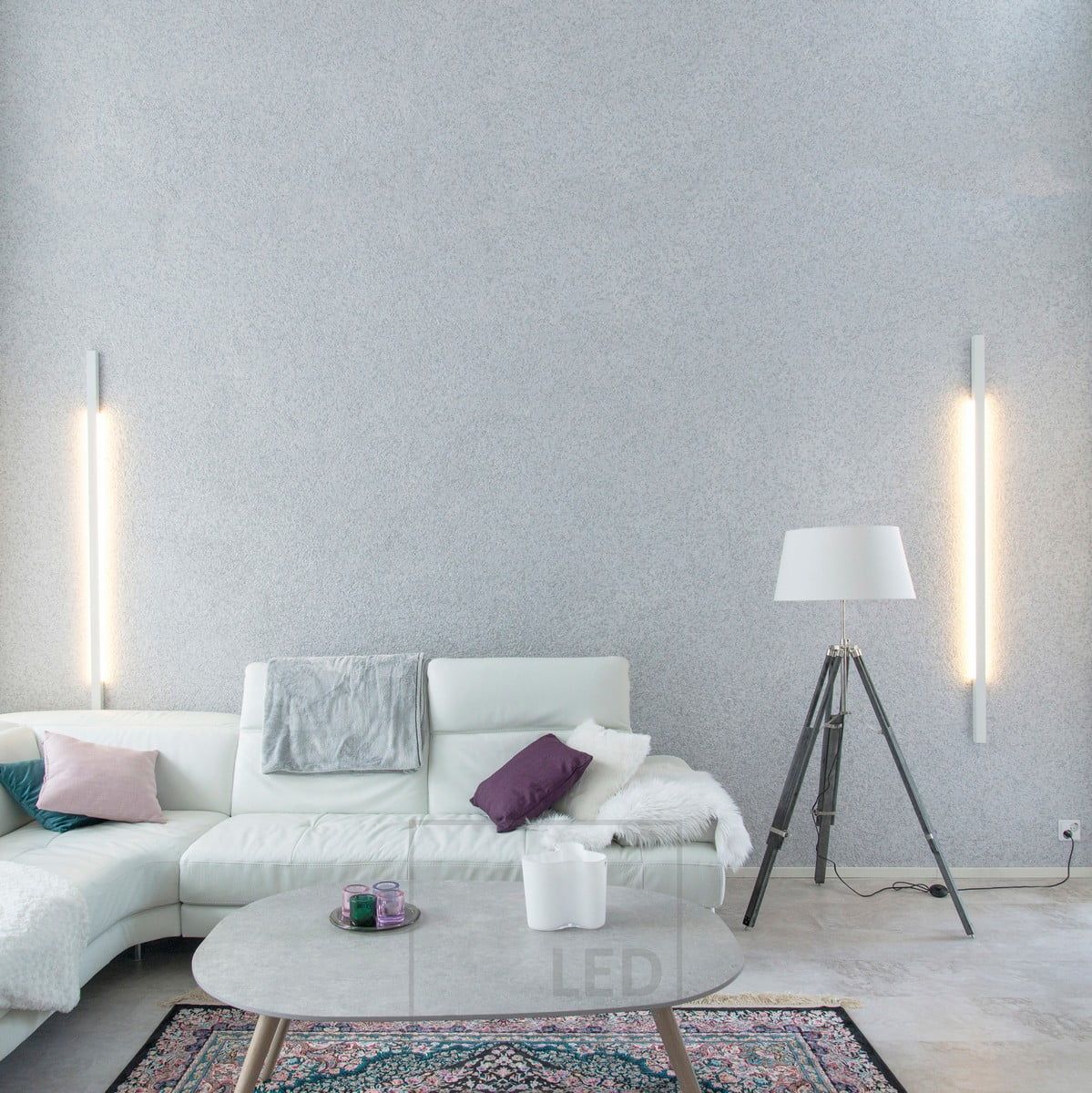In the living room, LINE wall lamps create soft mood lighting. At Ledstore you will find wall lights in different sizes and colours. Ledstore.fi