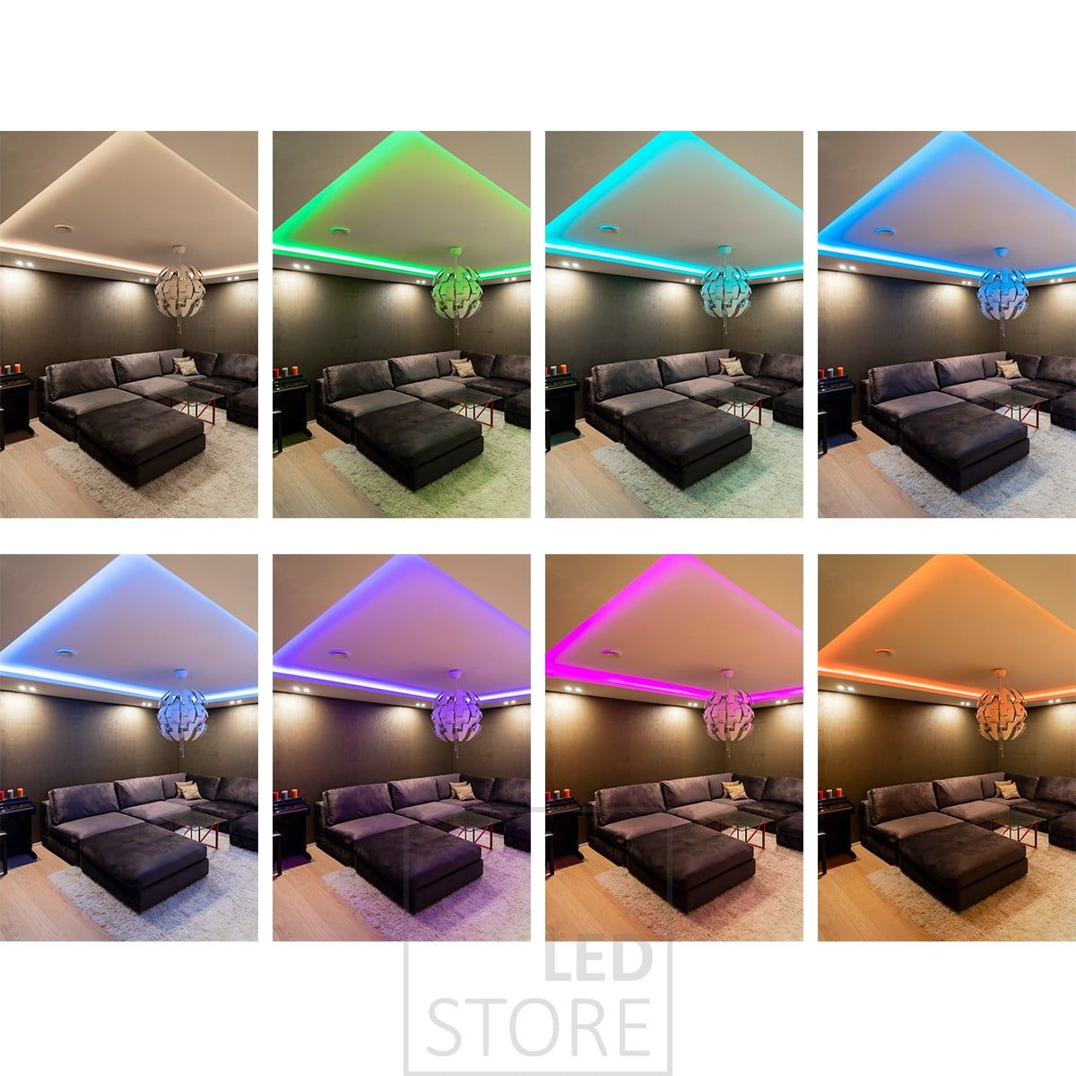 Customizable mood lighting with RGB+W led strip. Ledstore.fi