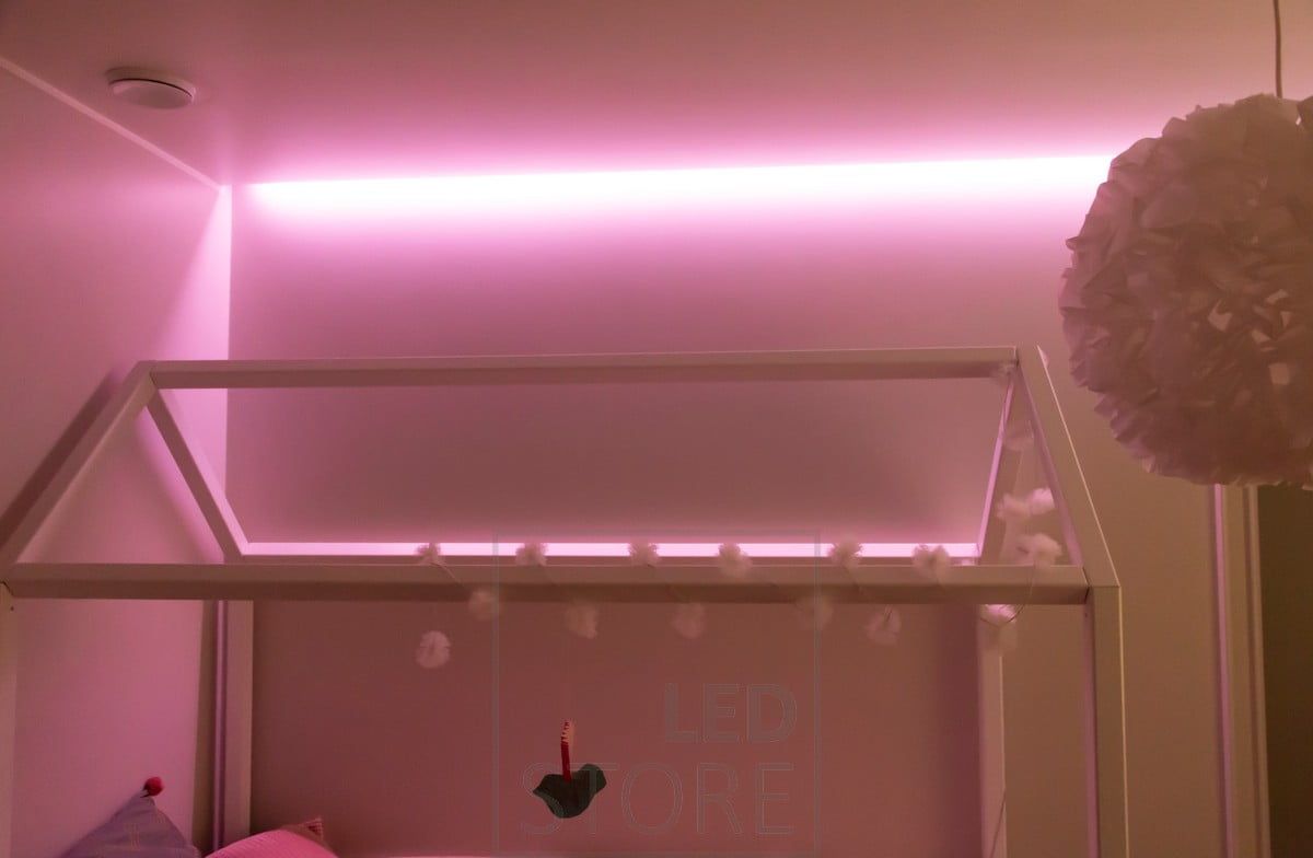RGB ribbon in a children's bedroom creating mood lighting. Ledstore.fi