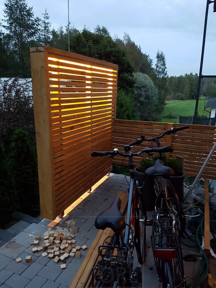 Led ribbon illuminating atmospheric lighting outdoors. Ledstore.fi