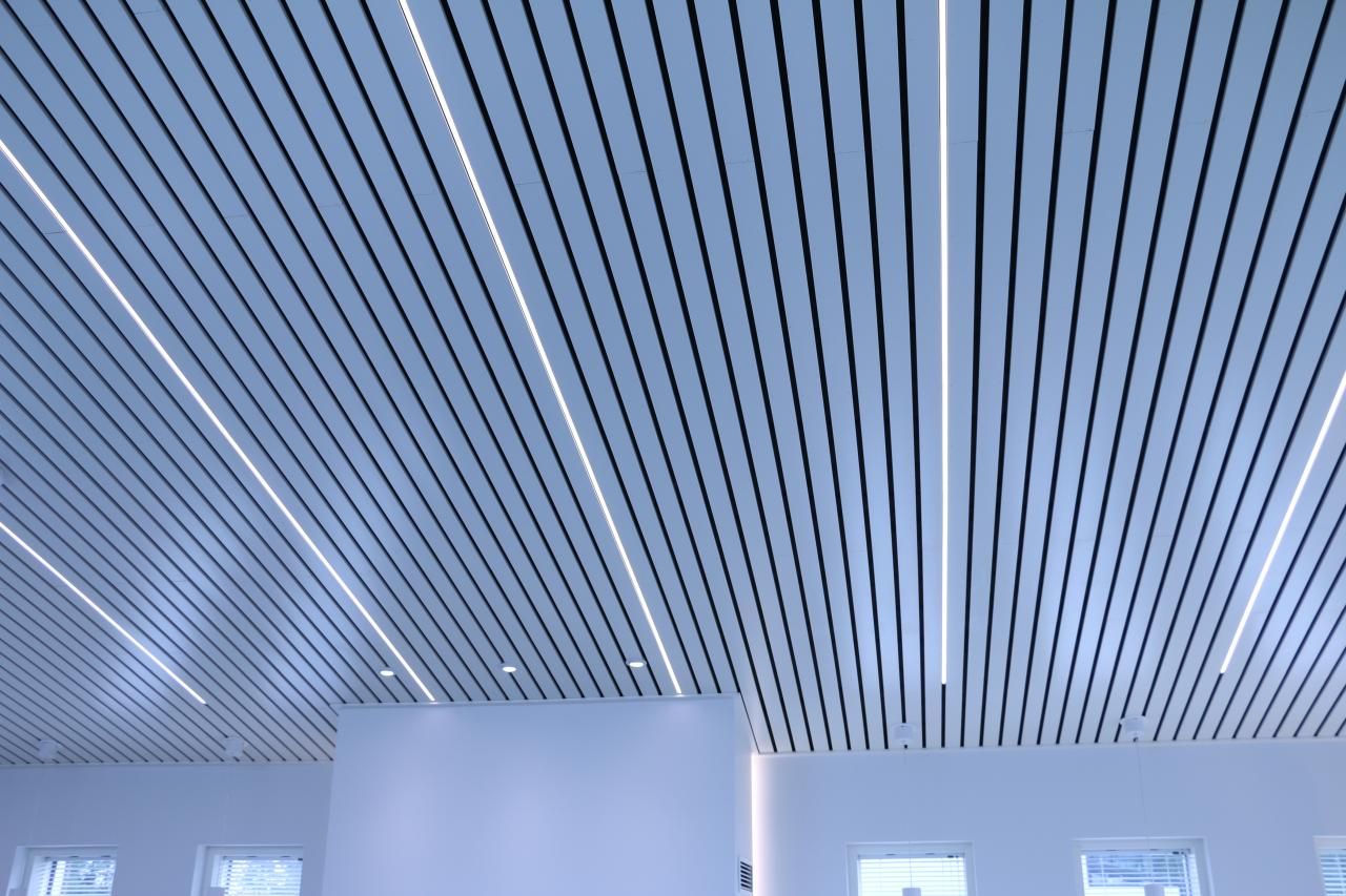Alttext: "A green background with a white square in the middle with the text "LED STORE" in bold white letters emphasises the focus of the LED lighting.