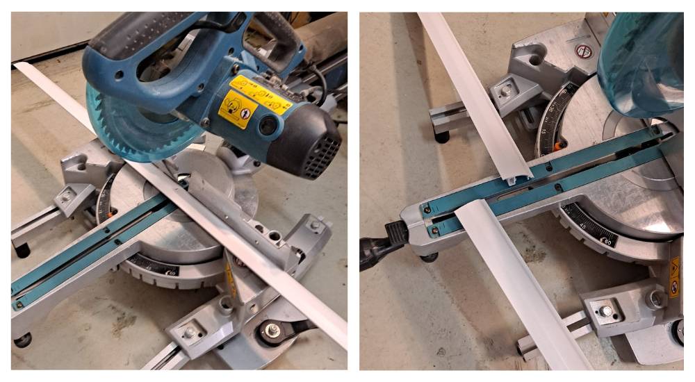Installation of indirect led profile for living room - cut-off