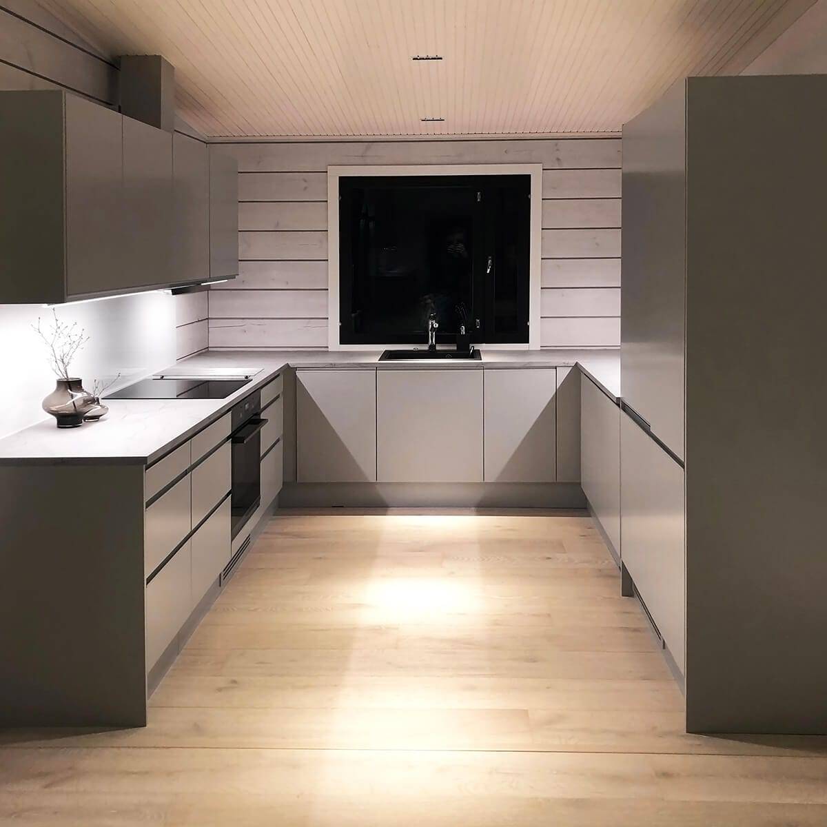 For the lighting design, a scale drawing of the kitchen was also needed