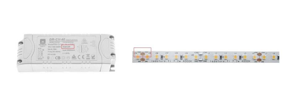 12V led driver and 24V led strip light do not work together and therefore the led strip light does not light up