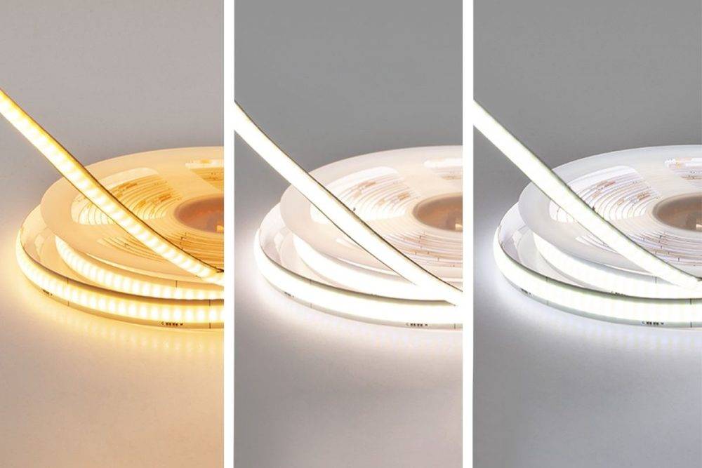 CCT led strip with different light temperatures