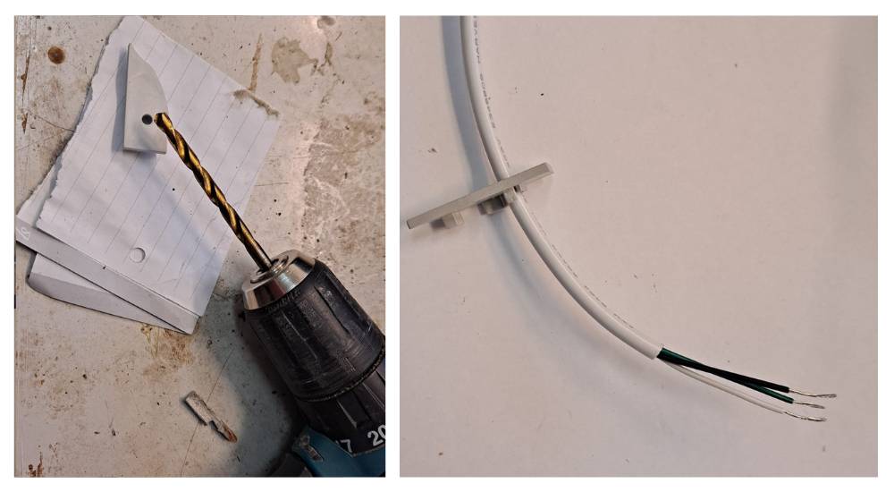 Enlarging the opening for the wire at the end of the led profile