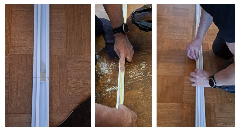 Joining the profiles and gluing the LED strip - and installing the diffuser