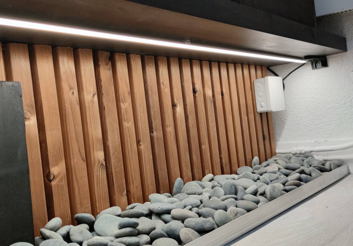 Indirect LED strip lighting also works as a night light
