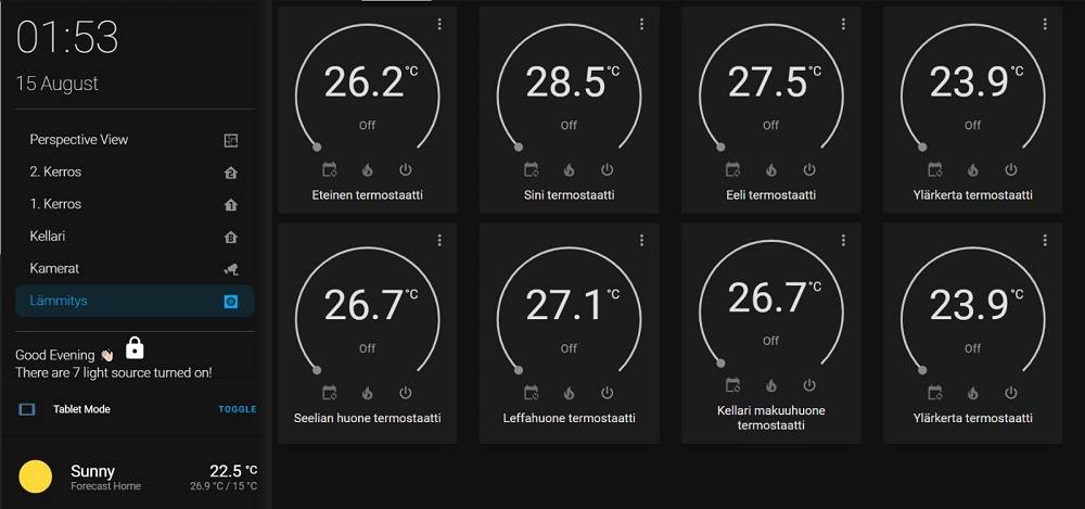 The smart home allows you to monitor heating