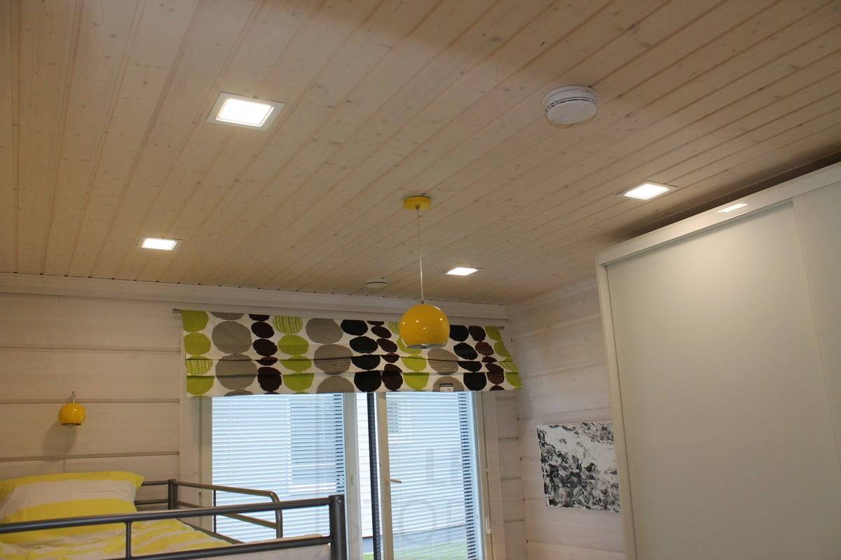 Lighting in the children's room. 200x200 led panels in the bedroom ceiling.