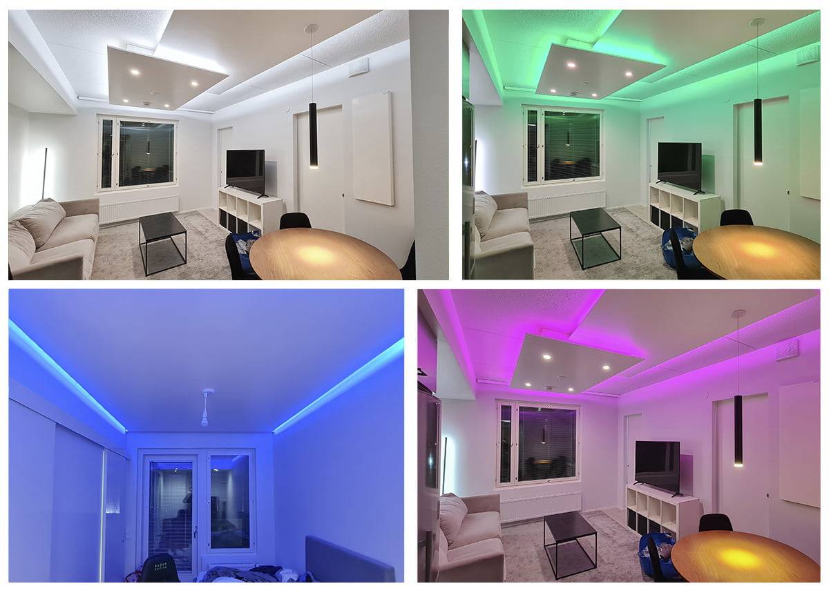 Making indirect light, ceiling colour in a lowered ceiling Ledstore.fi