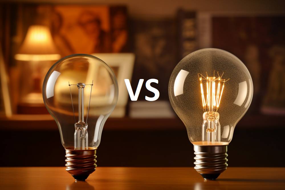 Incandescent and led light bulb