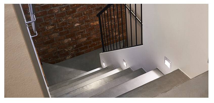 In-WALL staircase light for staircase lighting in interior design