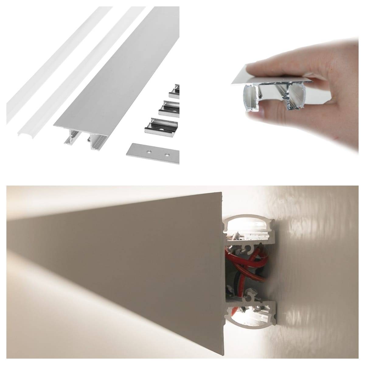 Indirect lighting is possible with a 2-way profile