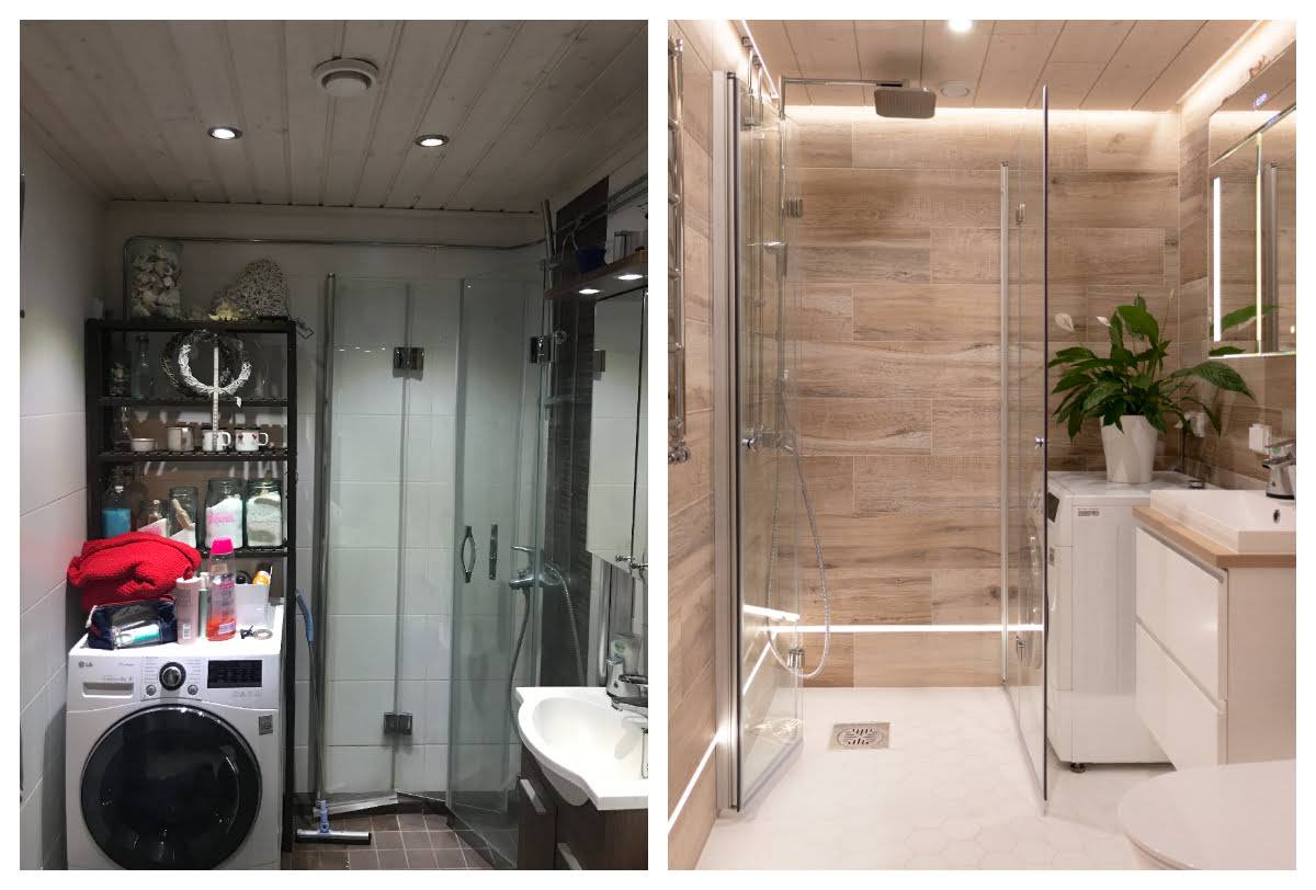 Bathroom lighting made a huge difference to the space