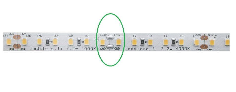 LED strip light solder points