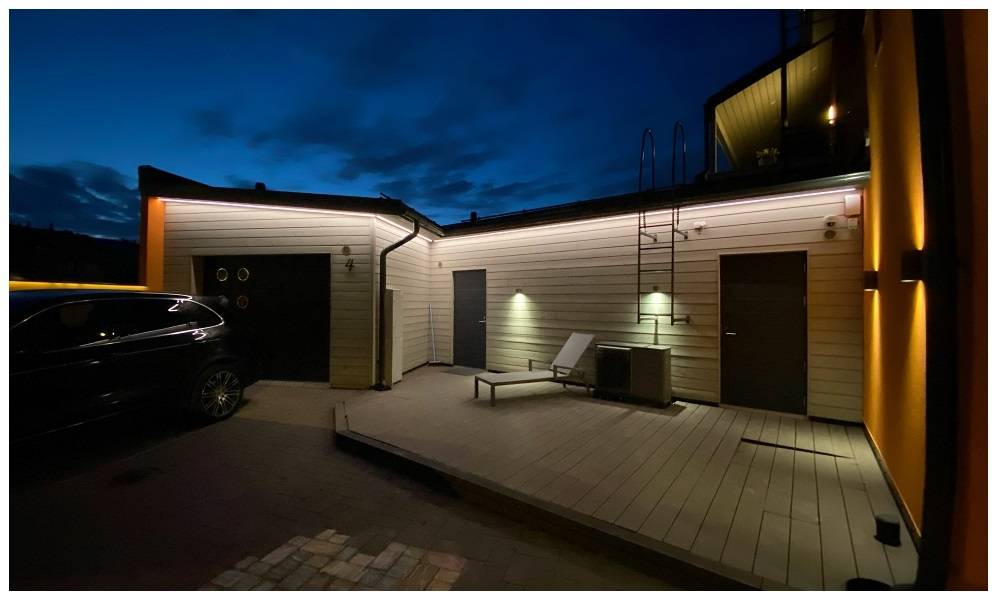 LED strip outdoors – the eaves