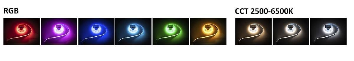 LED strip with all colors and shades of white light