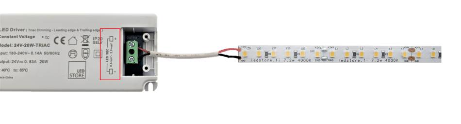 Led light strip will not light up if it is not connected correctly