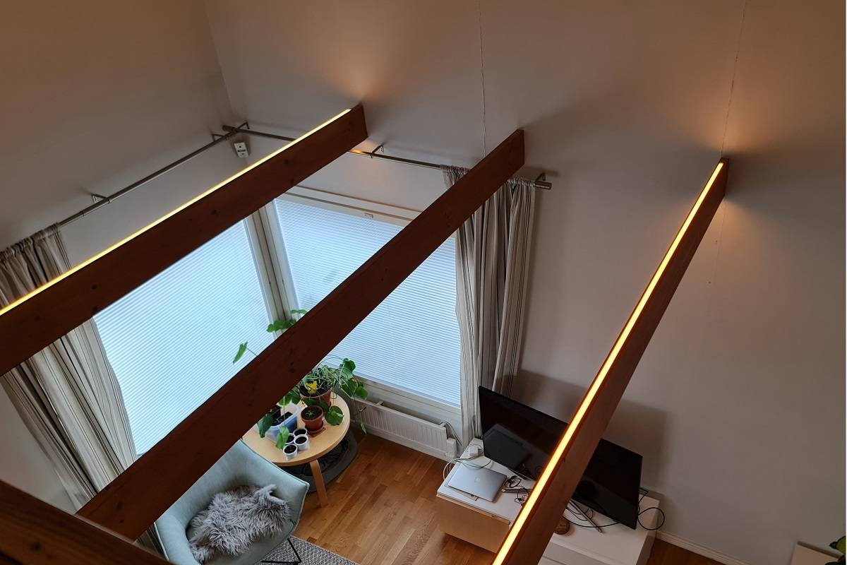Led strip light for living room beam, indirect light in living room main picture