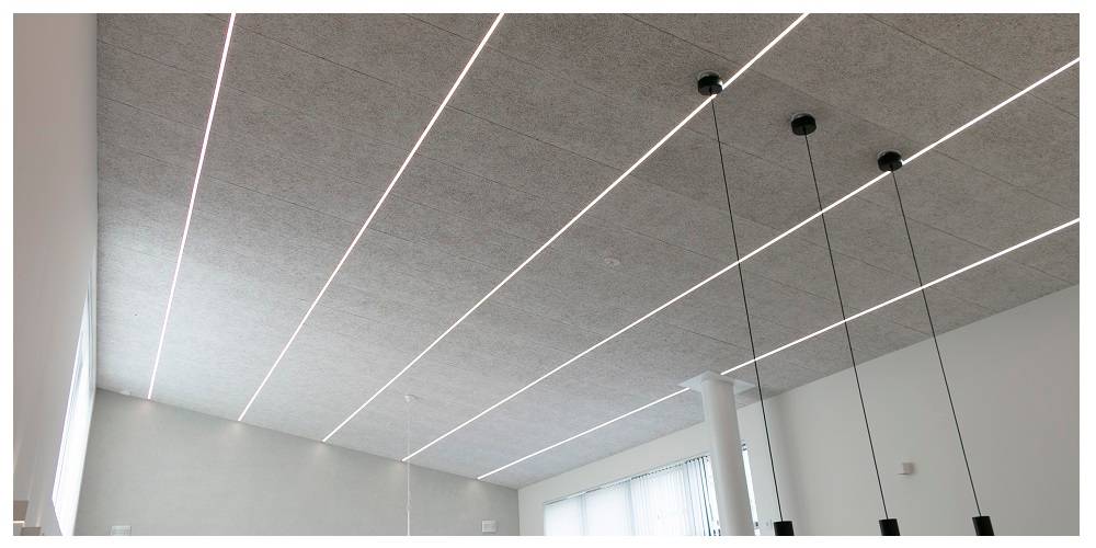 Led strip lighting can be used as lines in the ceiling