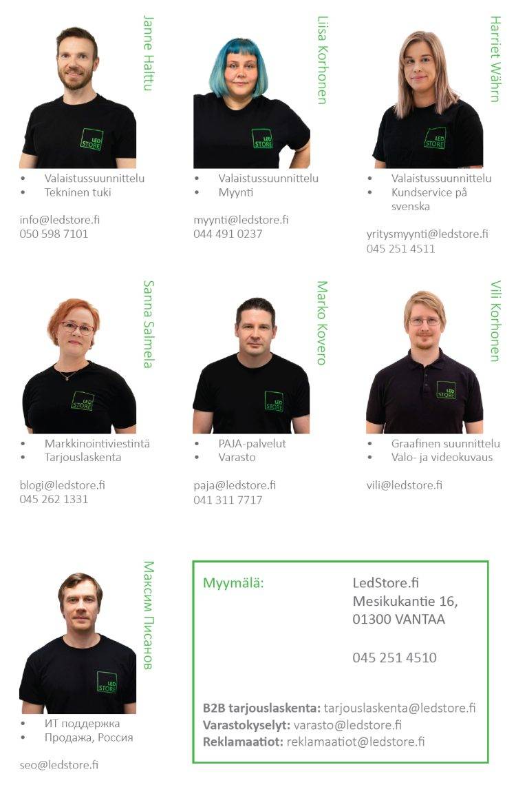 LedStore staff and contact details.