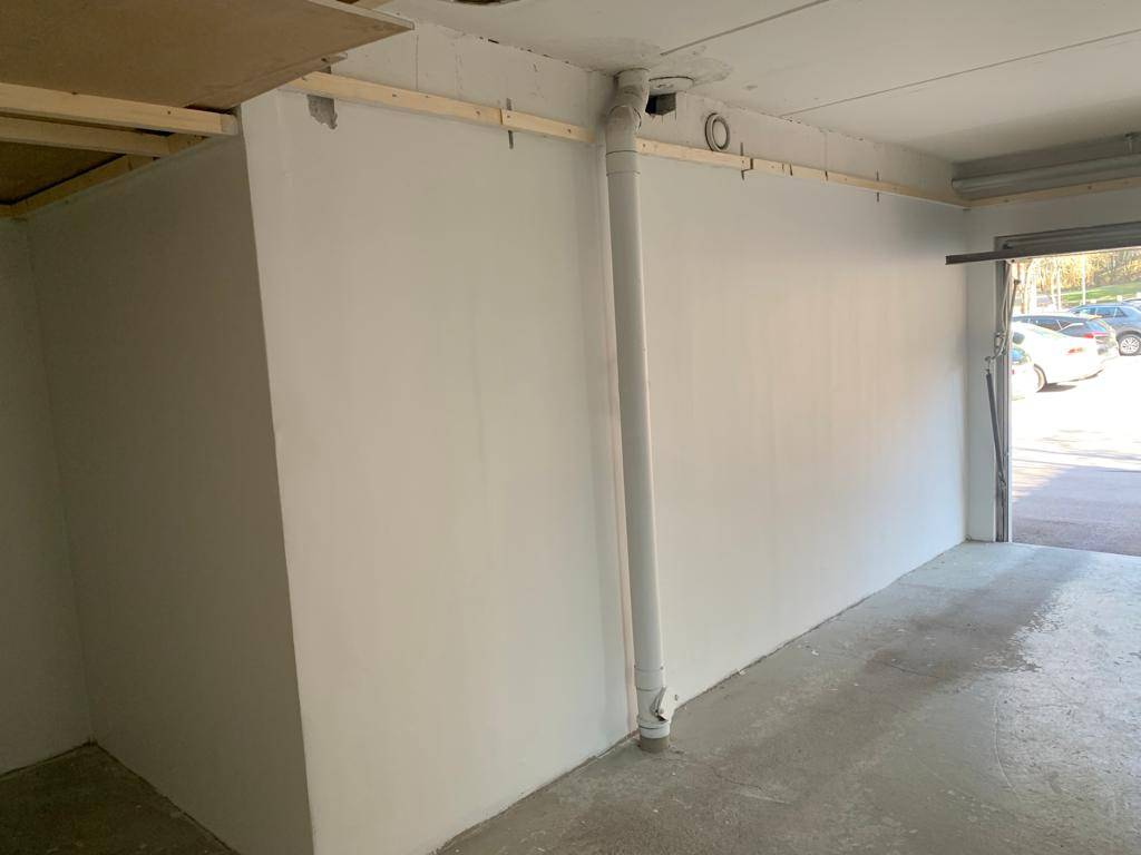 Garage renovation painting in progress
