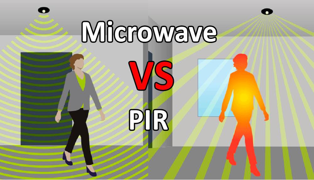What is the difference between a microwave sensor and a PIR sensor?
