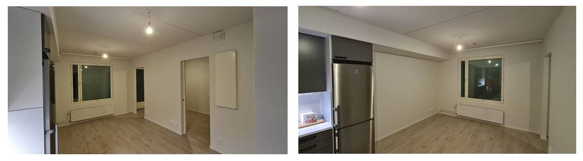 making indirect light, living room at baseline