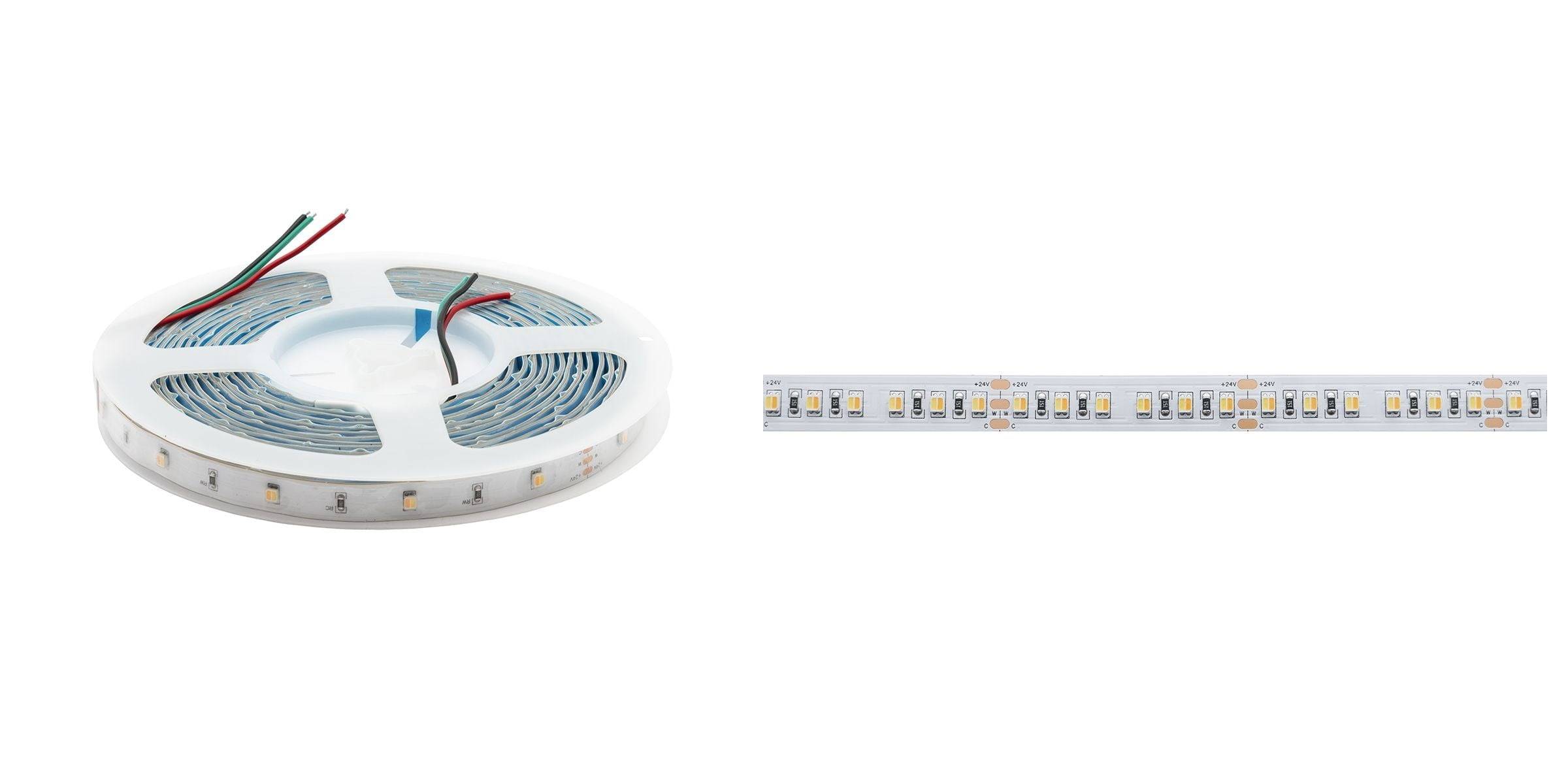 Traditional SMD strip up close, dots-free led strip differs decisively from this
