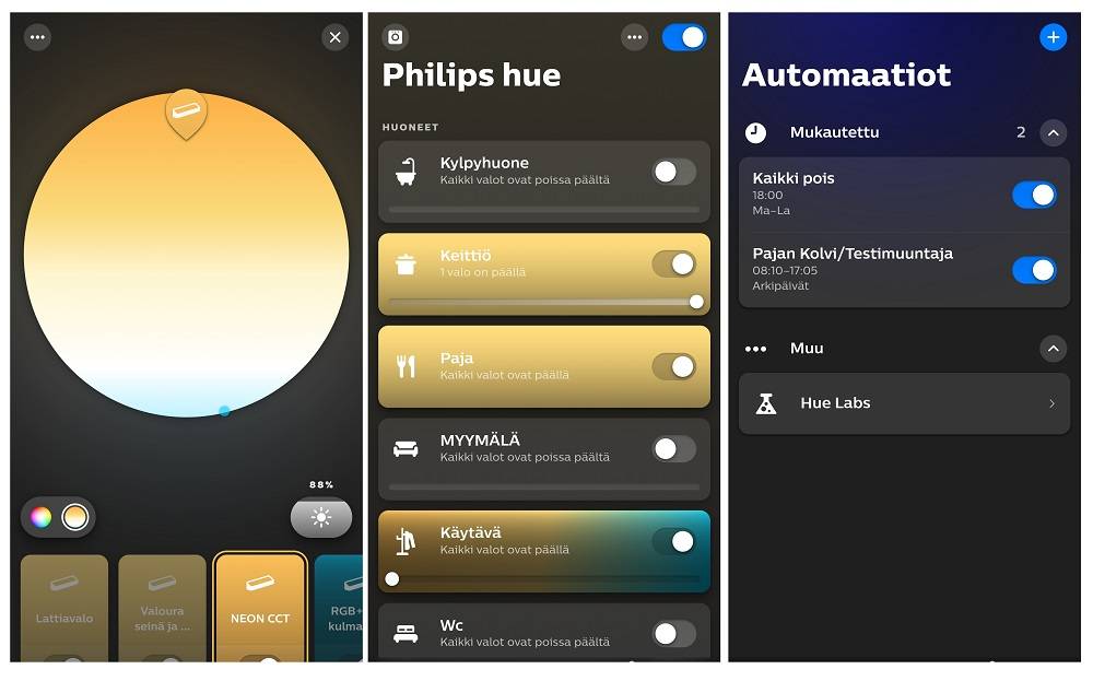 Philips HUE smart lighting adjusts temperatures